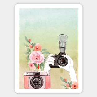 Watercolor Vintage Camera Sticker